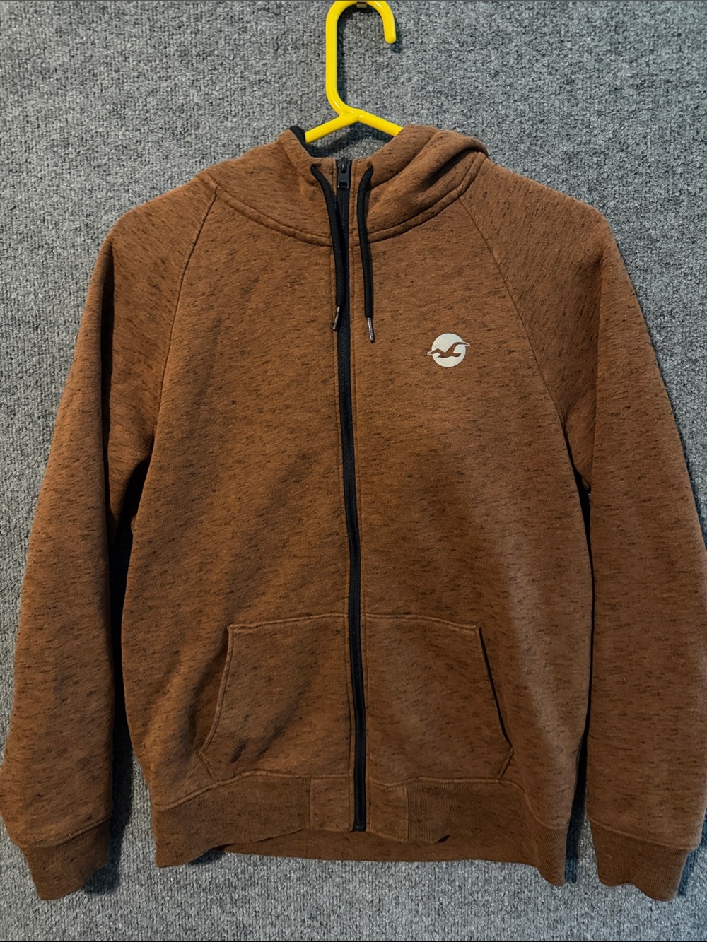 Hollister Brown Full-Zip Hooded Sweater